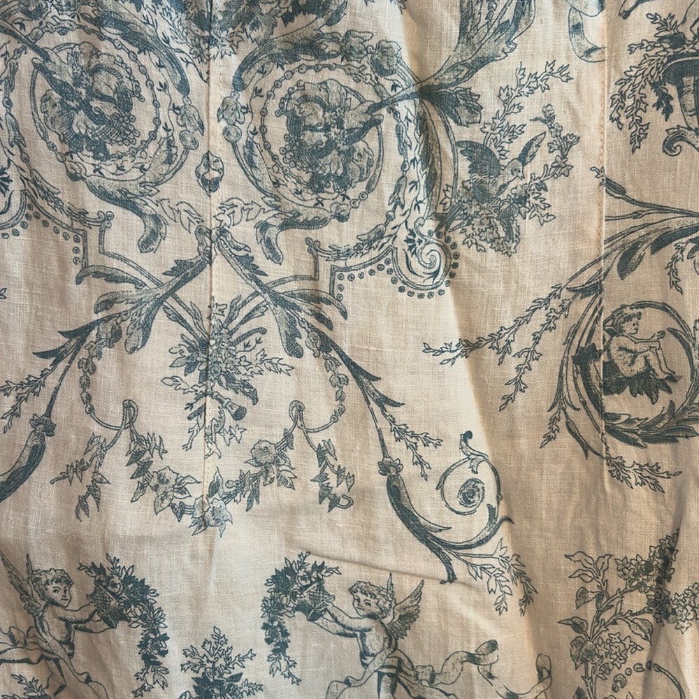 Vintage 1990s Linen Match Blue and White Dress Size 6P. - Picture 7 of 11